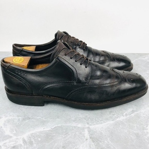 Ecco Mens Size 12-12.5 Shoes Brown leather Comfort Shank Tech Wingtip Shoes EU46